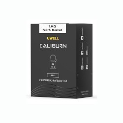 Uwell Caliburn A3 Kartuş 1.0Ω FeCrAl Meshed Pod 4 Adet Siyah Kutu