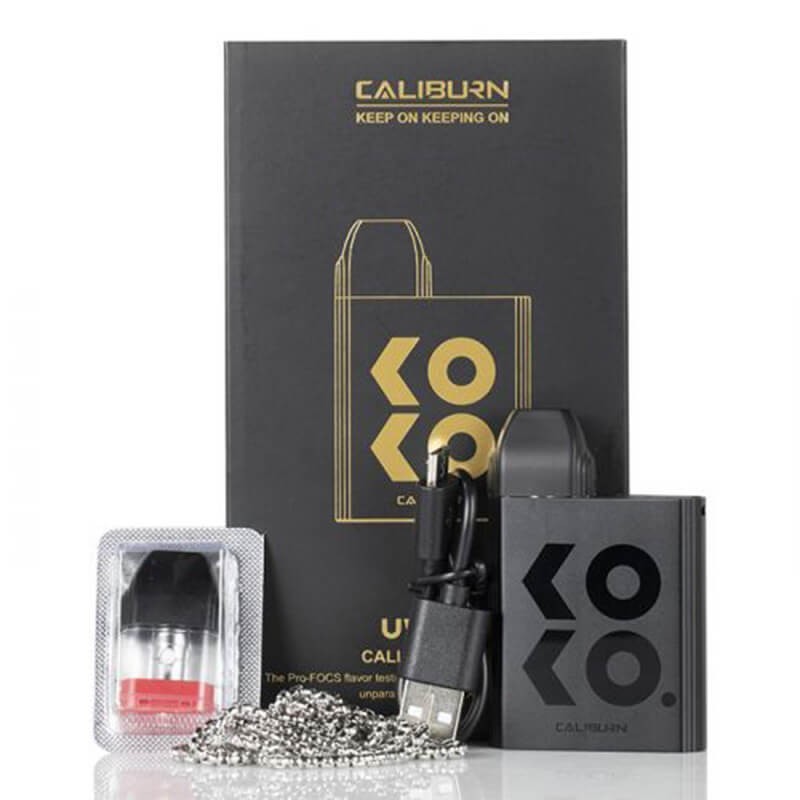 Uwell Caliburn KOKO Pod Mod Siyah Set, Yedek Kartuş ve Zincir