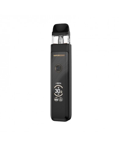 Vaporesso Xros Pro Pod 30W siyah elektronik sigara, dijital ekranlı.