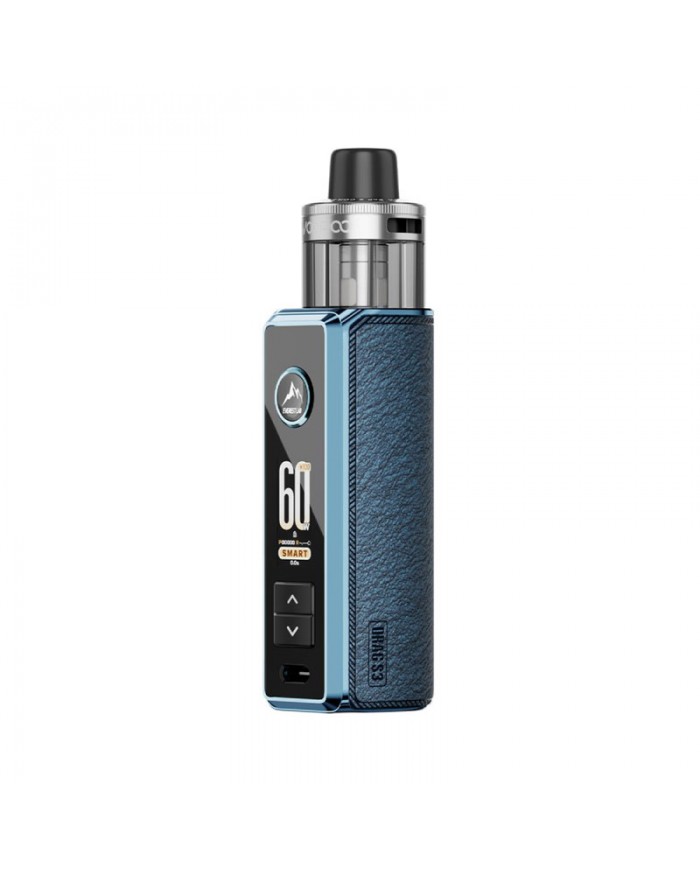 Voopoo Drag S3 Pod 60W mavi, deri kaplama, dijital ekranlı elektronik sigara